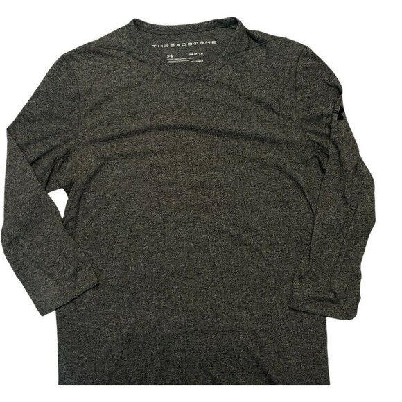Under Armour UA Size Small Grey Threadborne Fitted 3/4 Sleeve Heat Gear … - Picture 3 of 11